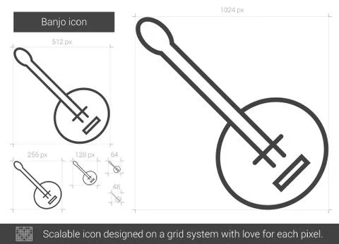 Banjo line icon. Stock Illustration
