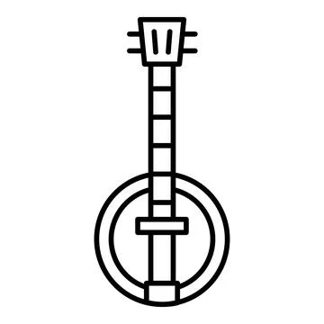 Banjo Line Icon Stock Illustration