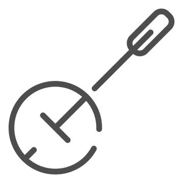 Banjo line icon. String instrument vector illustration isolated on white Illustrazione stock