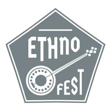Banjo logo, simple gray style Stock Illustration
