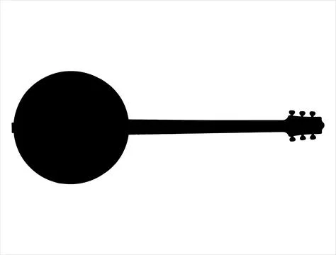 Banjo silhouette vector art Stock Illustration