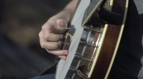Banjo Slow Motion- Pick Hand Stock Footage 22518218