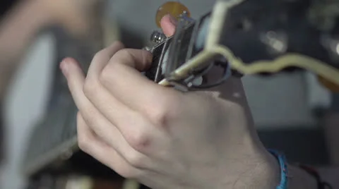 Banjo Slow Motion- Rack Frethand to pickhand Video stock 22518345