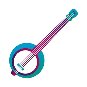 Banjo string instrument line and fill style icon Stockillustratie