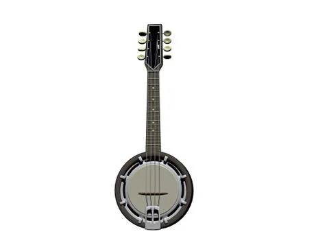 Banjo as a stringed instrument for making music Stock Illustration
