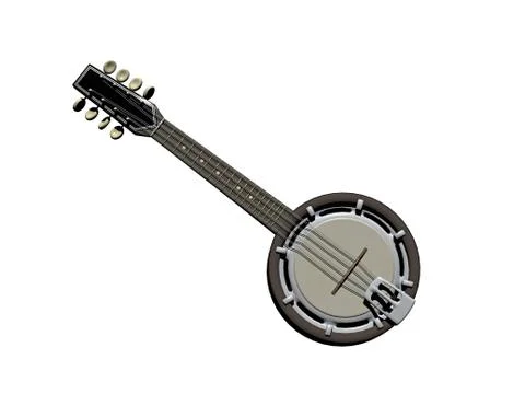 Banjo as a stringed instrument for making music Stock Illustration