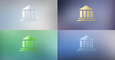 Bank 3d Icon Stock Footage 66574623