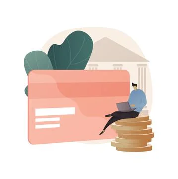 Bank account abstract concept vector illustration. Illustrazione stock