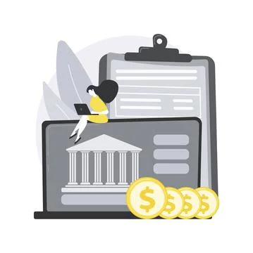 Bank account abstract concept vector illustration. Stock Illustration