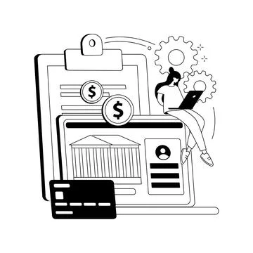Bank account abstract concept vector illustration. Stock Illustration