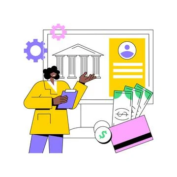 Bank account abstract concept vector illustration. Stock Illustration