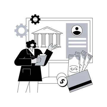 Bank account abstract concept vector illustration. Stock Illustration