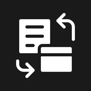 Bank account statement dark mode glyph ui icon Stock Illustration