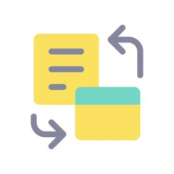 Bank account statement flat color ui icon Stock Illustration
