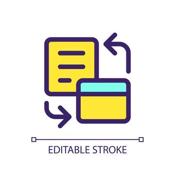 Bank account statement pixel perfect RGB color ui icon Stock Illustration