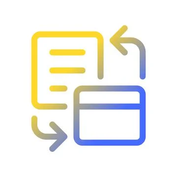 Bank account statement pixel perfect gradient linear ui icon Stock Illustration