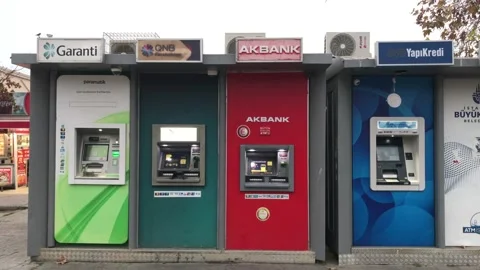 Bank ATM Stock Footage 144278810