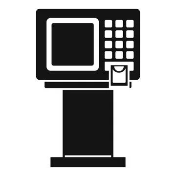 Bank atm machine icon, simple style Stock Illustration