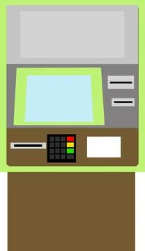 Bank atm machine vector icon isolated on white Stock Illustration