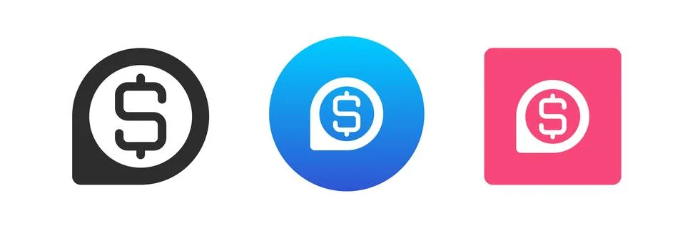Bank ATM map pointer currency exchange dollar direction route destination ico Illustrazione stock