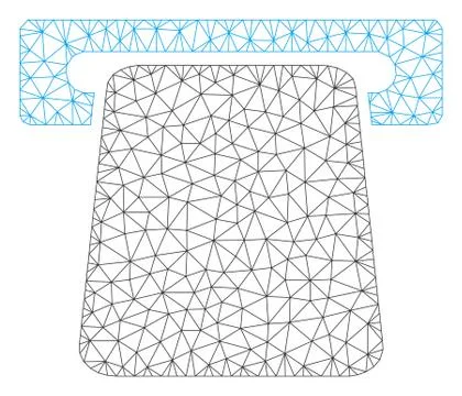 Bank ATM Vector Mesh Wire Frame Model Illustrazione stock