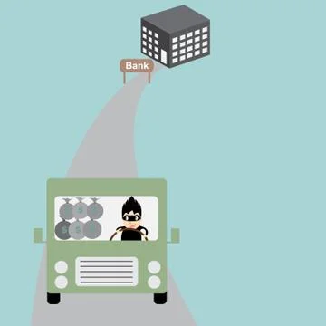 Bank being robbed Illustrazione stock