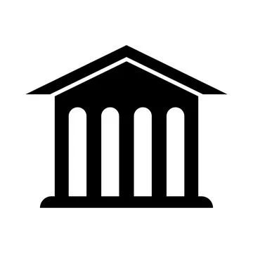Bank black vector icon on white background Stock Illustration