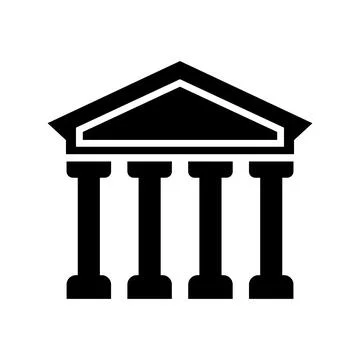 Bank black vector icon on white background Stock Illustration