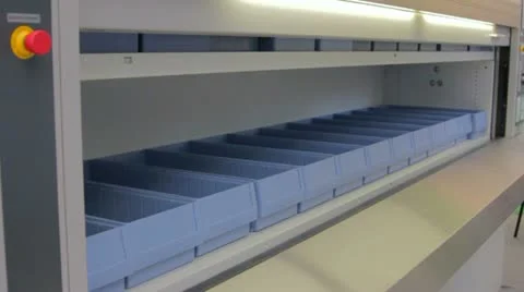 Bank of boxes going up and down Stock Footage 12181234