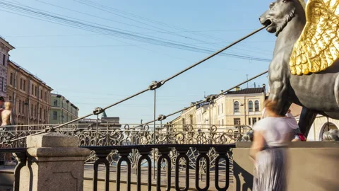 The Bank Bridge with the Griffins Stock Footage 170758784