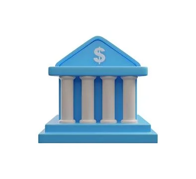 Bank building 3D icon vector illustration Ilustración de archivo