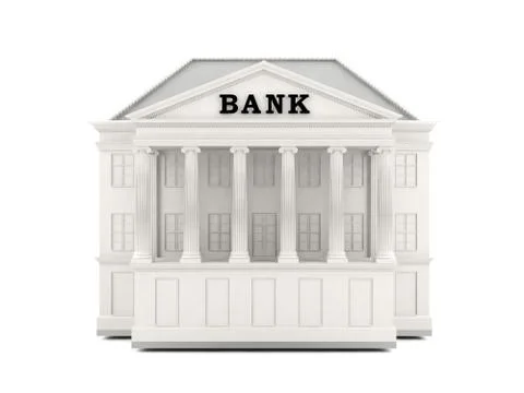 Bank building 3D model Ilustración de archivo