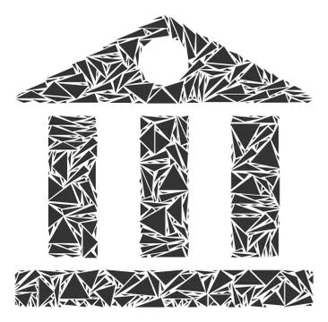 Bank Building Collage of Triangles Ilustración de archivo