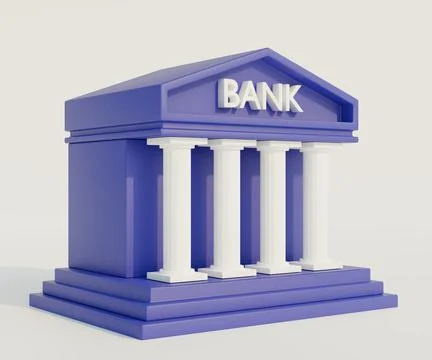 Bank building with columns Stock Illustration