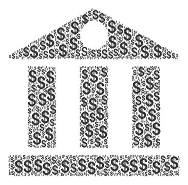 Bank Building Composition of Dollar Ilustración de archivo