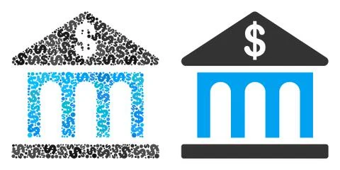Bank Building Composition of Dollars Ilustración de archivo