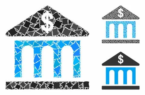 Bank building Composition Icon of Abrupt Items Ilustración de archivo