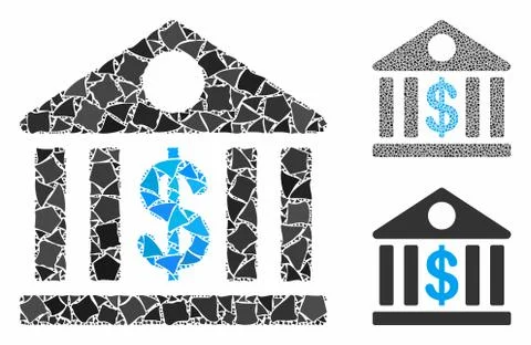Bank building Composition Icon of Tuberous Parts Ilustración de archivo