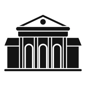 Bank building facade with columns representing finance and business Ilustración de archivo