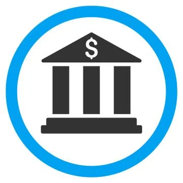 Bank Building Flat Rounded Vector Icon Ilustración de archivo
