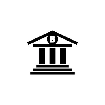 Bank Building Flat Vector Icon Stock Illustration