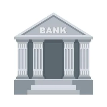 Bank building flat vector icon. Classic view Ilustración de archivo