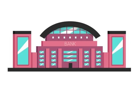 Bank building. Flat vector illustration. Constructivism style Stock Illustration