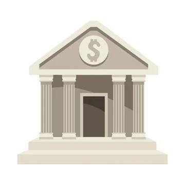 Bank building front Ilustración de archivo