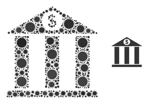 Bank Building Icon - Bacterium Composition Ilustración de archivo