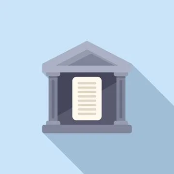 Bank building icon flat vector. Economy loan rate Ilustración de archivo