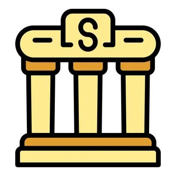 Bank building icon vector flat Ilustración de archivo