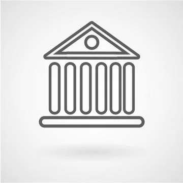 Bank building icon, vector Stock Illustration