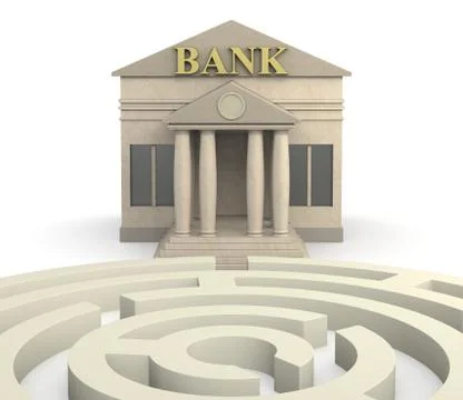 Bank building Ilustración de archivo