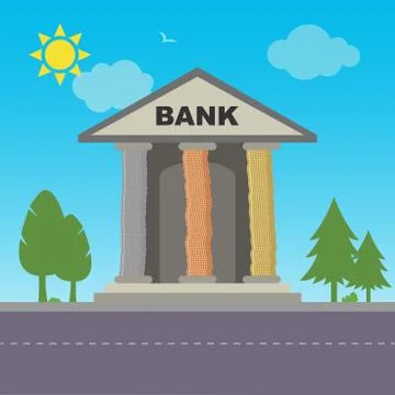 Bank building Stock Illustration
